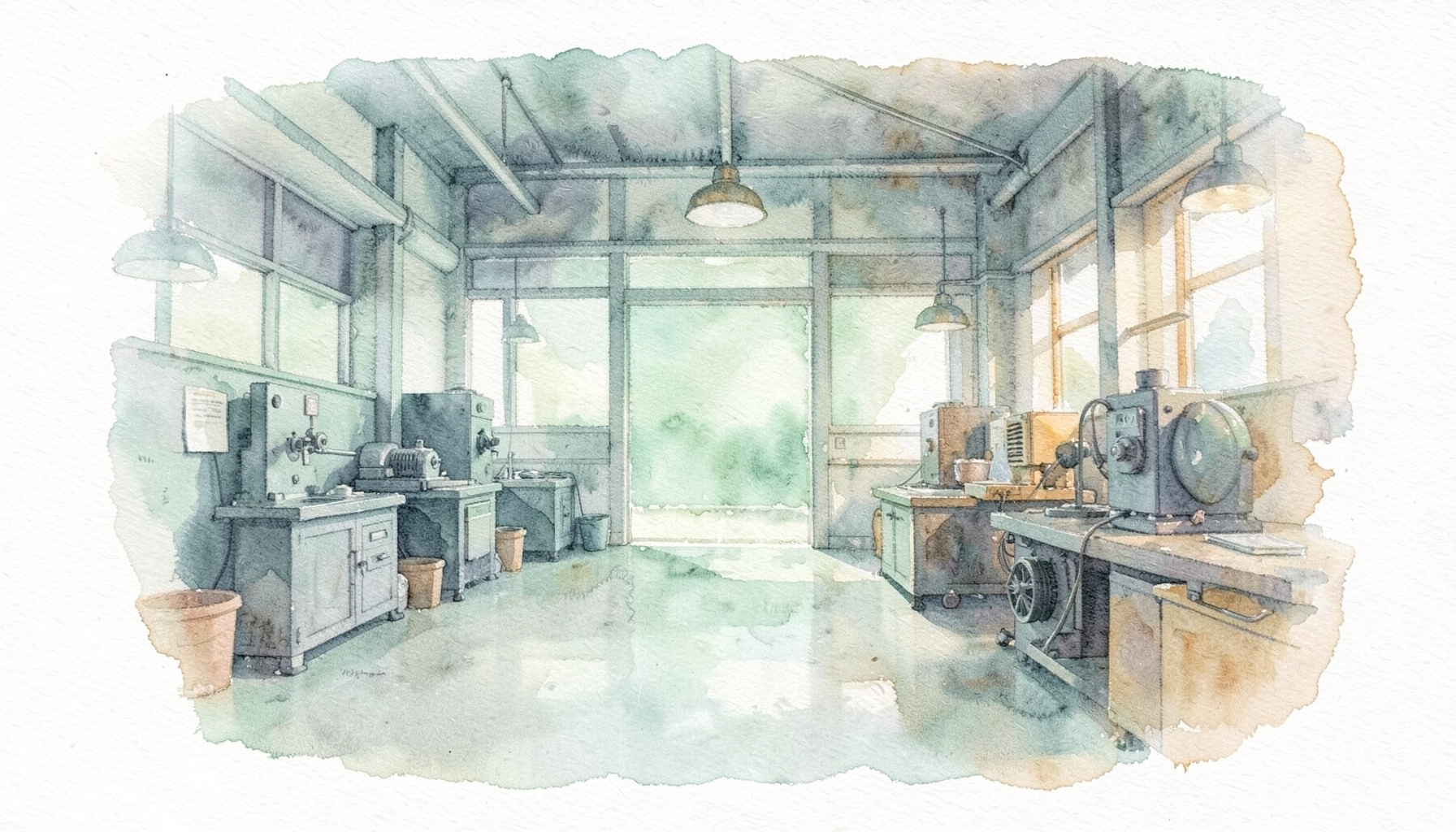 Soft watercolour painting of a pantry shelf with pastel snack boxes, lemon yellow, dusty pink, and cream tones, evoking a cosy kitchen